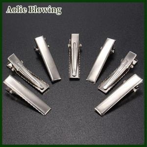 Aolie 50pcs แฟชั่นเงินคลิปผมโลหะแบนคลิปผมแบนคลิปผมโลหะกิ๊บ