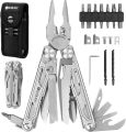 BIBURY Multitool Pliers Pro BI2045, Foldable Multitools with Replaceable Wire Cutters and Saw, Stainless Steel Multi Tool w/Upgraded Scissors and Screwdriver Set, Ideal for Camping, Fishing, Survival. 