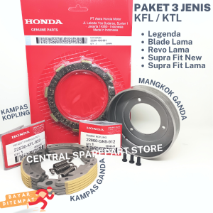 (HEMAT) PAKET SUPRA FIT 3 JENIS KAMPAS GANDA + KAMPAS KOPLING + MANGKOK GANDA SUPRA X FIT NEW LAGENDA REVO LAMA SUPRA FIT LAMA KFL KTL / RANTAI KETENG SET KAMPRAT / PLAT KAMPAS KUPLING / LONCENG / KOPPLING OTOMATIS SATU SET 1 / KARET GANDA