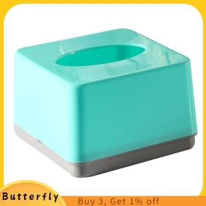 Butterfly กล่องกระดาษทิชชูพลาสติกทรงสี่เหลี่ยมใช้ในเชิงพาณิชย์กล่องกระดาษทิชชู่สำหรับบ้านร้านอาหารห้องนั่งเล่นพิมพ์โลโก้ได้ง่าย