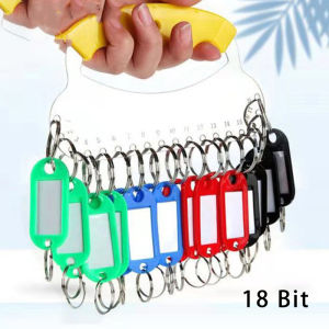 11/18-Bit Key Holder Keychain Metal Key Plate Tag Metal Keychain Key Label Key Organizer Disk