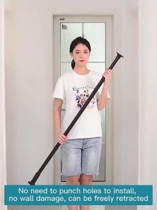 40-510cm escopic Curtain Rod Adjustable Stainless Steel Drying Rack Anti-slip Shower Curtain Rods