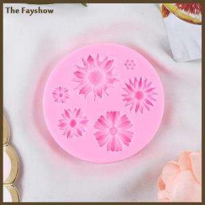[The Fayshow] แม่พิมพ์ซิลิโคนนูนกลีบดอกไม้ดอกทานตะวันเครื่องมือตกแต่งเค้กฟองดองบรรเทาแม่พิมพ์3D