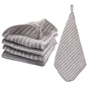 Bamboo Charcoal Fiber Cleaning Cloths Kitchen Non-Stick Oil Rags Super Absorbent Scouring Pad