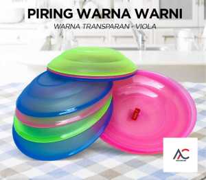 (12pcs) Piring Plastik Serbaguna Piring Makan Warna Warni / Piring plastik Bulat