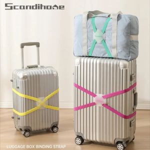 SCANDIHOME Dây Đeo Hành Lý Du Lịch Thắt Lưng Vali Có Thể Điều Chỉnh Dây Đeo Chéo Vali Hành Lý Đóng Gói Khóa Dây Đàn Hồi Bảo Vệ Tie2026