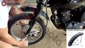Universal Motorcycle Front/Rear Mudguard Motorcycle Protective Baffle With Bracket Black Retro Wheel Mud Flap Guard