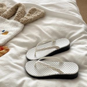 [Free Shipping] Fashionable Polka Dot WomenS Wedge Sandals With Soft Soles Thick Soles Non-Slip Height-Increasing Stylish Indoor And Beach Sandals