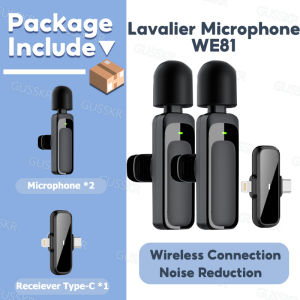 Wireless Lavalier Microphone | Lapel Clip-On Plug & Play Wireless Mic for iPhone iPad and Android Smartphones Noise Cancelling Mini Microphone for Video Recording Interviews Podcasting Vlogging