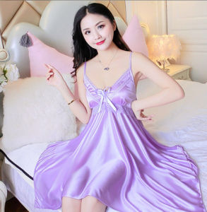 Váy Ngủ 💖  Đầm ngủ hai dây nơ trước siêu xinh N1318 💖 💖 💖