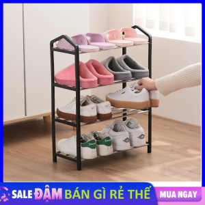Kệ Để Giày Dép Đa Năng Cao Cấp Kệ Giày Dép 4 Tầng Khung Nhựa 16 Cây Inox Không Gỉ Chắc Chắn - Giá Để Giày Vật Dụng Trang Trí Decor Phòng Tiện Lợi