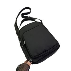 LANGJ ลำลอง กระเป๋าสะพายข้างไนลอน ความจุขนาดใหญ่ ไม่ซึมน้ำ กระเป๋าใส่โทรศัพท์มือถือ ง่าย สายรัดปรับได้ กระเป๋าสะพายไหล่สี่เหลี่ยมขนาดเล็ก ผู้หญิง