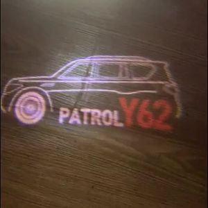 2Pcs LED Car Door Welcome Light Logo Accessories For Nissan Patrol Y62  Projector Lights Emblem Shadow Courtesy