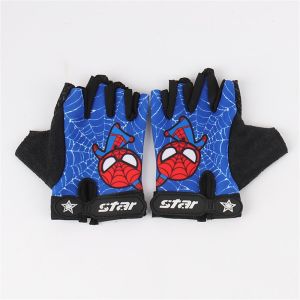 FUJIN ChildrenS Gifts Outdoor Riding Cartoon Anti-Slip For Boy Half Finger Gloves Anime Gloves Kids Bike Gloves Cycling Gloves
