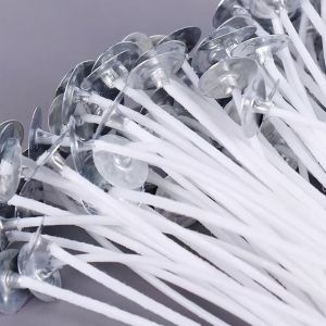 Set 50 Tim Nến Bấc Nến đã nhúng sáp và kẹp đế sẵn nguyên liệu làm nến bơ nến thơm - AENEA