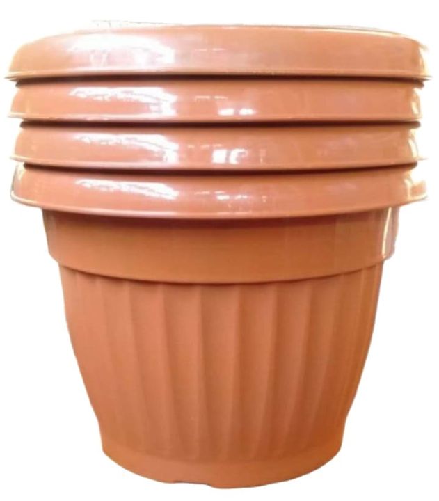 ROUND POT PLANTS MEDIUM SIZE **4 PCS SET POT (6 X 7.5 inches) | Lazada PH