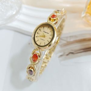 DOWNA Luxury Bangle Bracelet Color Gem Exquisite Quartz Watch Simple Elegant Alloy Wristwatches Fashion Accessory