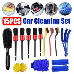 12Pcs/15Pcs/20Pcs  Universal Cleaning Brush Kit – Car & Motorcycle Detailing Grooming Set D-5