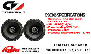 High Performance 6 Inches Coaxial Audio Speaker CATEGORY 7 CSCX6 6" Coxial Speaker 2way speaker 55Wrms 2pcs /set