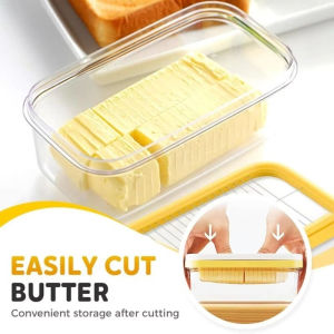 Bread Butter Cutting Box Transparent Butter Cheese Fresh-keeping Box Refrigerator Food Storage Box for Kitchen