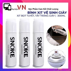 Chai xịt tạo bọt vệ sinh giày Snoker Kèm Chổi Vệ Sinh cao cấp - Bình Xịt Vệ Sinh Giày Bọt Tuyết Giặt Khô Giày Dung Dịch Vệ Sinh Giày Vệ Sinh Giày Dép Snoker Đa Năng - Chai Tẩy Trắng Giày