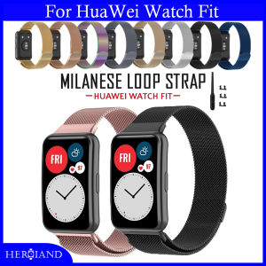 Milanese Loop Band Magnetic Metal Strap for Huawei Watch Fit Stainless Steel Wristband