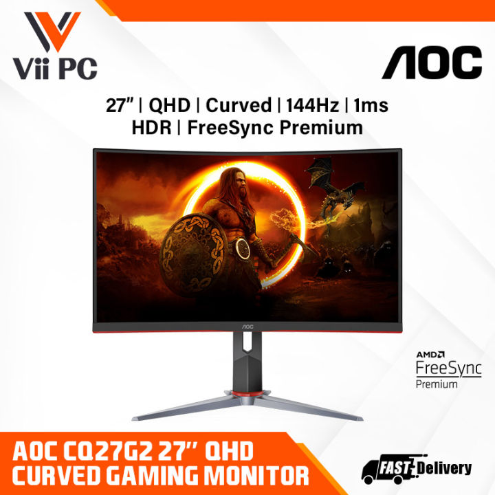 Curved Gaming Gaming Monitor 144hz 1ms Freesync AOC CQ27G2 27 INCH