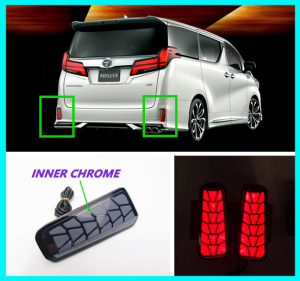 Toyota Alphard/Vellfire ANH 30 2015 - 2022 (SMOKE Lens)Rear Bumper LED JPS DRL LIGHT BAR Reflector Lamp 3 IN 1 FUNCTION