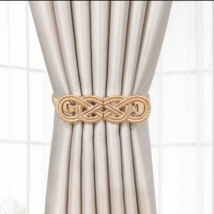 1pc Luxury Tali Pengikat Gorden/Metal Curtain Buckle Gorden Emas Gold Silver Sultan Stainless Hiasan Rumah Kamar Minimalis Sabuk