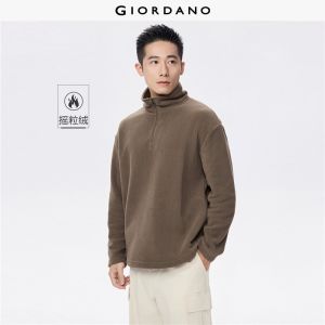Giordano Men Polar fleece stand collar half zip sweatshirt Free Shipping 01025806