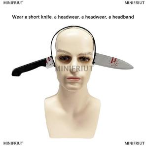 [COD] MINIFRIUT Halloween Party Horror Hair Bands Knife Axe Cleaver Headbands Through Head Scary Masquerade Costume Photobooth Prop