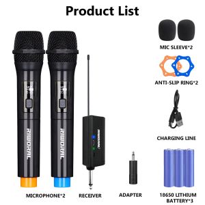 Wireless Microphone Rechargeable UHF Mike Dynamic Mic Work range 50 M /164 FT Support computer use
