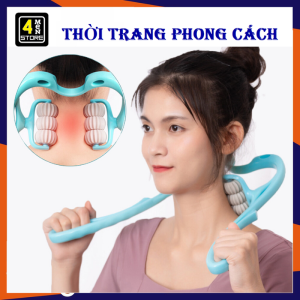 Dụng Cụ Mát Xa Cổ Cầm Tay Có 6 Bánh Lăn Giúp Giảm Mệt Mỏi Đa Năng - DUNG CỤ MASSAGE CỔ VAI GÁY Giảm Stress Hiệu Quả - Cây Massage Thiết Kế Hình Chữ U Xoay 360 Độ Cầm Tay Tiện Lợi