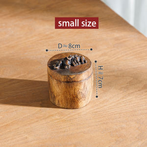 กล่องเครื่องประดับไม้เนื้อแข็งรูปช้างกล่องเล็กกล่องแหวนกล่องเครื่องประดับไม้กล่องเก็บของแบบหมุนได้ที่เขี่ยบุหรี่กลม