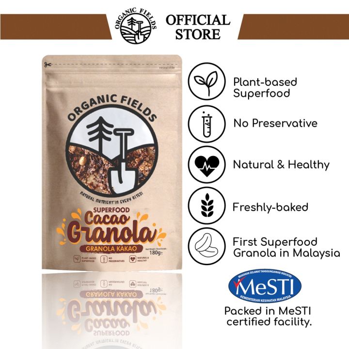 ♧ORGANIC FIELDS Superfood Granola (180g) | Small batch | Fresh | Low ...