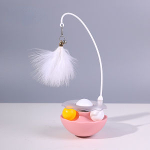 Cat Teaser Stick Detachable Feather Bell Hollow Clip Ball Cat Toy Durable Tumbler Mint Ball Pet Toy