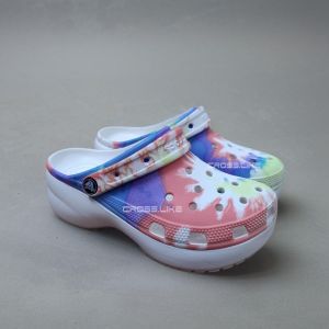 Sục nhựa Nữ PLATFORM TIE DYE CLASSIC sục đế cao 5cm tôn dáng siêu bền siêu nhẹ thoáng khí đi mưa thoải mái !