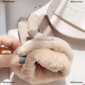 [COD] Millennium Găng tay lông cừu lót Găng tay thời trang mùa thu mùa đông dễ thương lông ấm găng tay đầy đủ ngón tay Găng tay nữ thể thao ngoài trời
