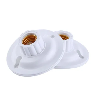 CANGMOTION Screw E27 Lamp Holder Round Plastic shell Light Base Multi-function Flame Retardant LED Light Bulb Holder Home