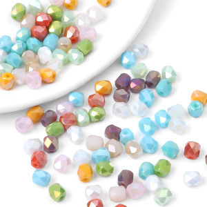 20ชิ้น/ชิ้นแฮนด์เมดเหลี่ยมเพชรพลอยแก้วคริสตัลลูกปัดแข็งเงาสีหลวมลูกปัด Spacer สำหรับสร้อยคอสร้อยข้อมือต่างหูเครื่องประดับ DIY ทำ