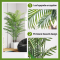【Free flower pots】95cm 24PCS Artificial Palm artificial plants lutescens plastic plantst Tall Plants potted green palm leaves monstera home garden living room bedroom. 