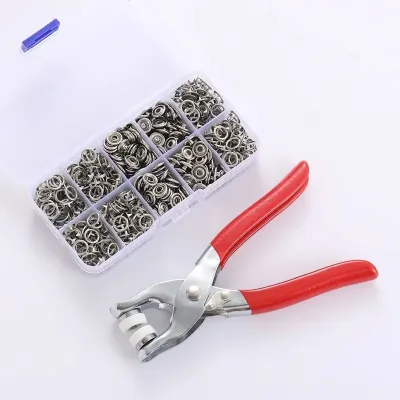 Bộ kìm bấm khuy cúc áo kèm hộp 100 bộ chi tiết cúc áo Dụng cụ bấm khuy đa năng-HAUSE