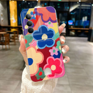 Phone Case Realme C75 C61 C63 C65 C67 New Fashion Colorful Flower Pattern with Card Pocket Design Camera Protection Soft Silicone Casing Realme C75 Cover Case
