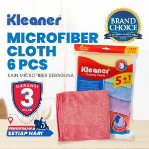 Kleaner Lap Microfiber 40 x 38 Cm 6 Pcs Cloth Kain Serbaguna Anti Gores GSG005