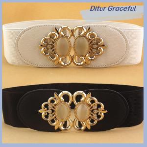 Ditur Fashion Women Retro Elastic Stretchy Dress Narrow Waist Belts Dress Accessories