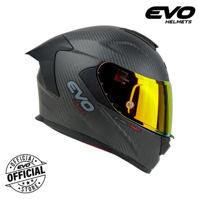 EVO Gt-Pro Carbon Dual Visor Full Face Helmet with Free Clear Lens
