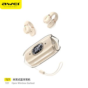 Awei TZ7 Clip-on Ear Wireless Sports Running Headphones With Mic V5.3 Bluetooth Earphones Hifi Sound Earbuds With LED Digital Display High Quality No need to Enter the Ear no Ear Pain music Earpiece Local Warranty For Mobile Phone PC Laptop Computer