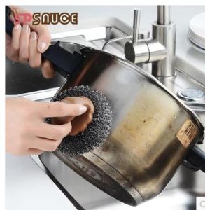 [SG SELLER]Stainless Steel Pot Brush with Handle Kitchen Cleaning Utensils Heavy Duty Multipurpose