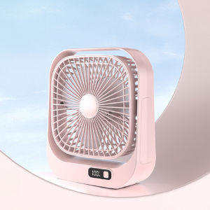180° Rotation Desk Fan Square USB Rechargeable Adjustable Table Fan With 3-Speed Modes Portable USB Fan Kipas Meja Min