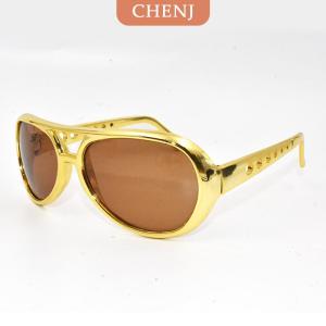 [COD] CHENJ แว่นกันแดดสีทองแปลกใหม่สำหรับเคราแบบตลก70s ชุดดิสโก้พรีอบแว่นตาตลกสำหรับงานปาร์ตี้